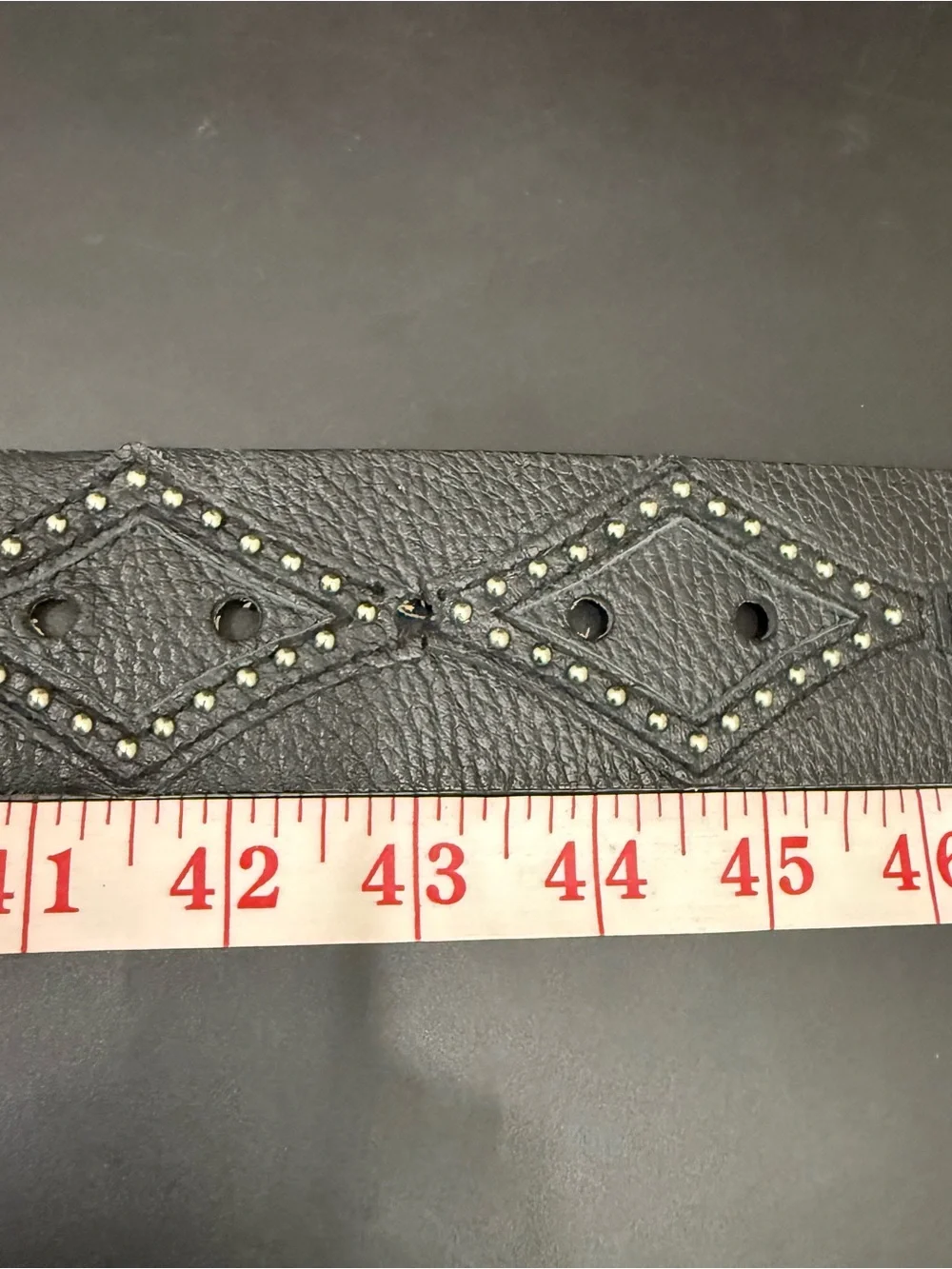 MICHAEL Michael Kors Black Leather Geometric Diamond Studded Belt XL Waist 41-45